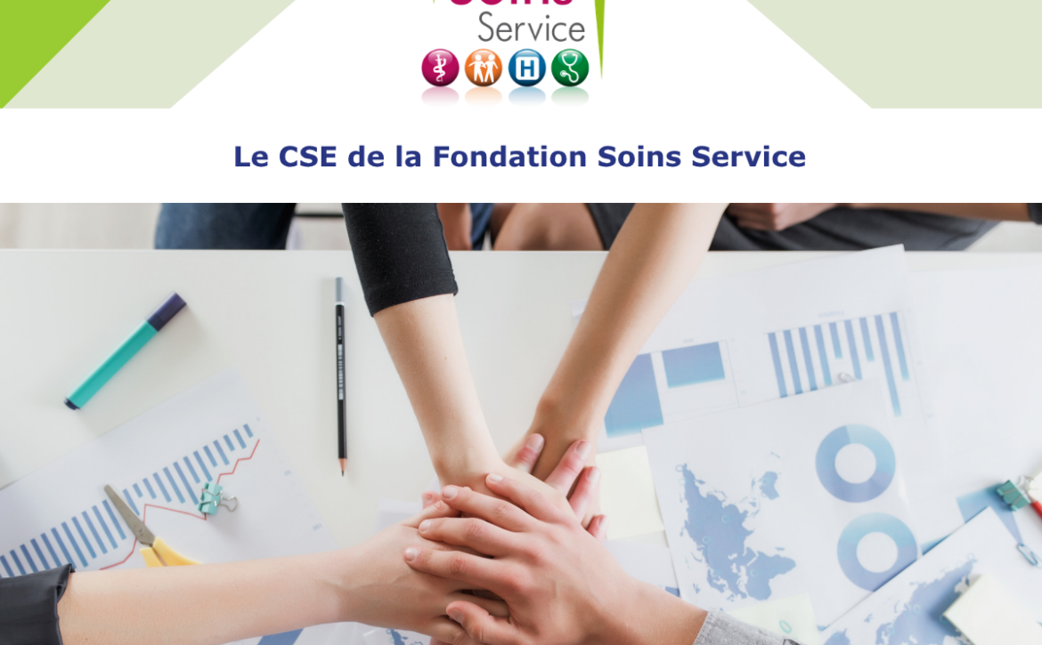 Visuel illustrant des mains ensembles. Cela permet d'illustrer le CSE de la Fondation Soins Service