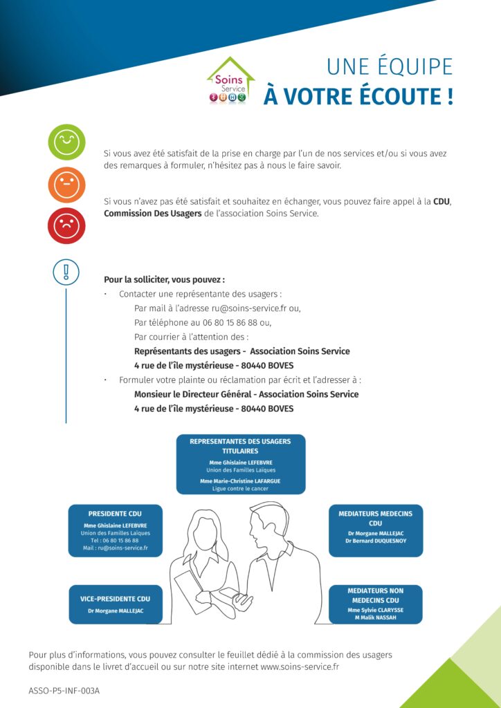 Soins Service - AFFICHE COMMISSION DES USAGERS