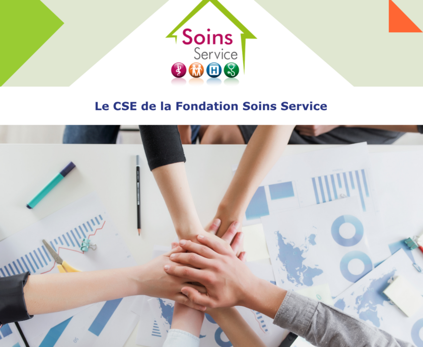 Visuel illustrant des mains ensembles. Cela permet d'illustrer le CSE de la Fondation Soins Service