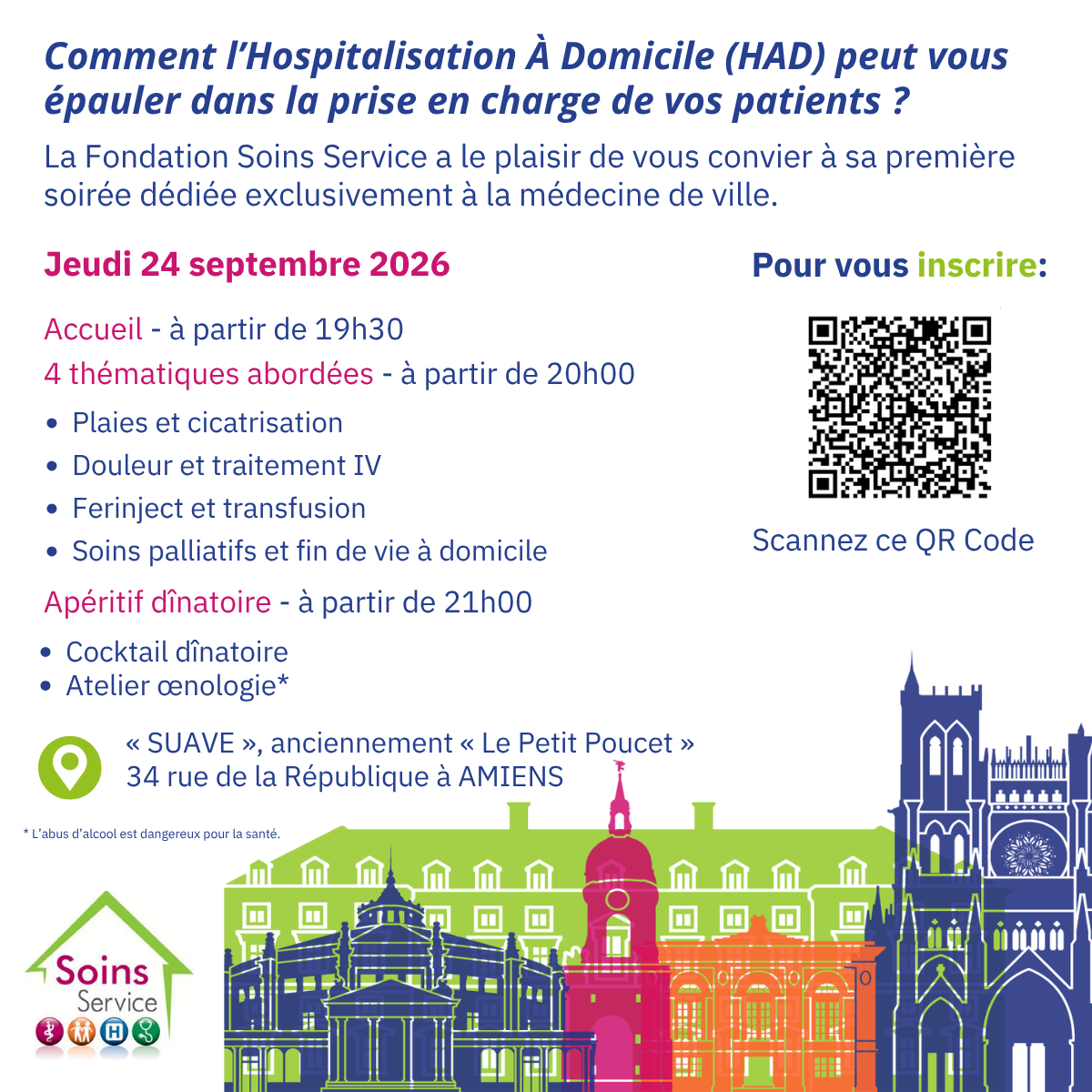 Visuel- Invitation aux soirées du domicile - septembre 2026 - avec QR Code d'inscription